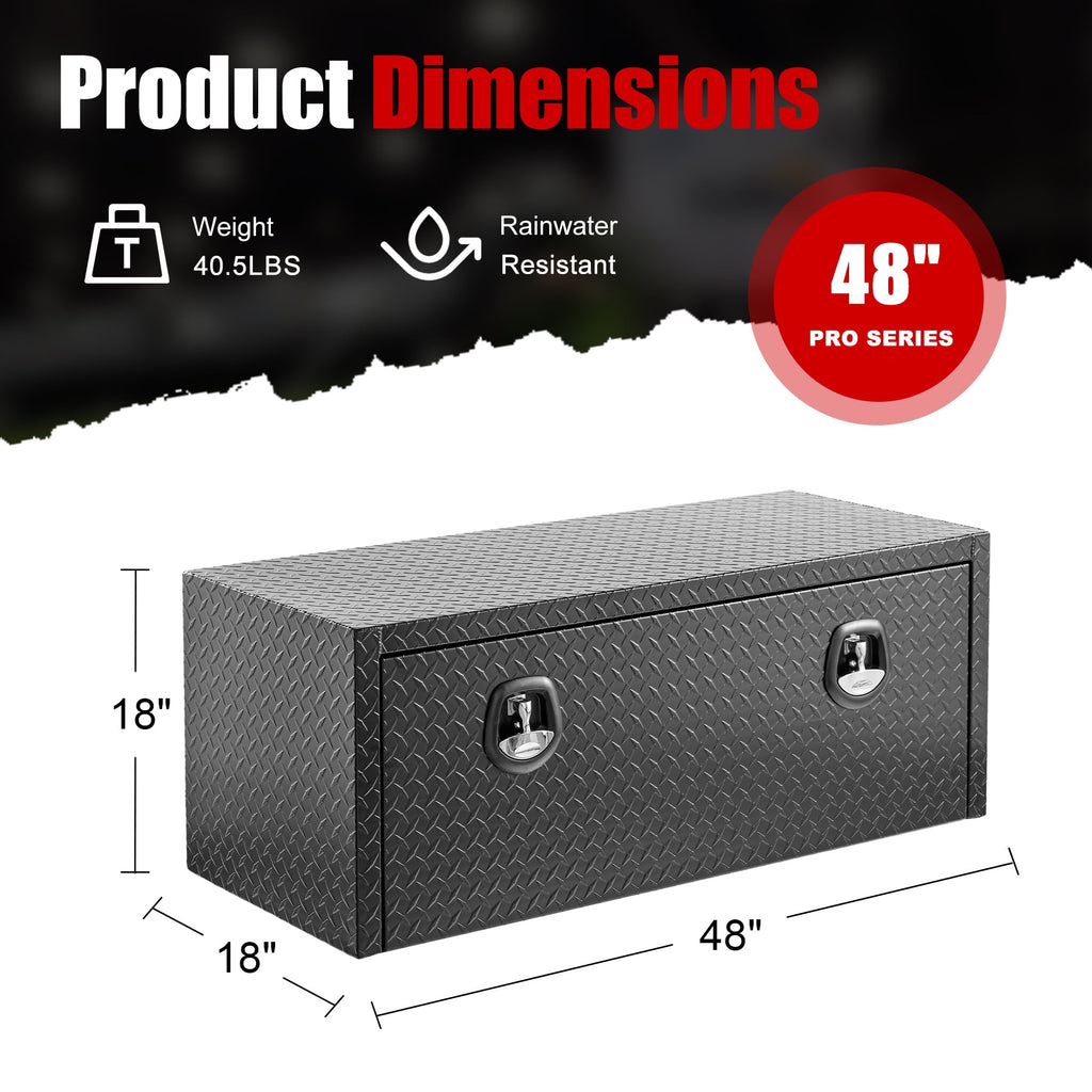 Aluminum Underbody Truck Tool Box Heavy Duty Underbed Toolbox Tool Storage Organizer Chest With Lock And Keys, Waterp... - Image 2