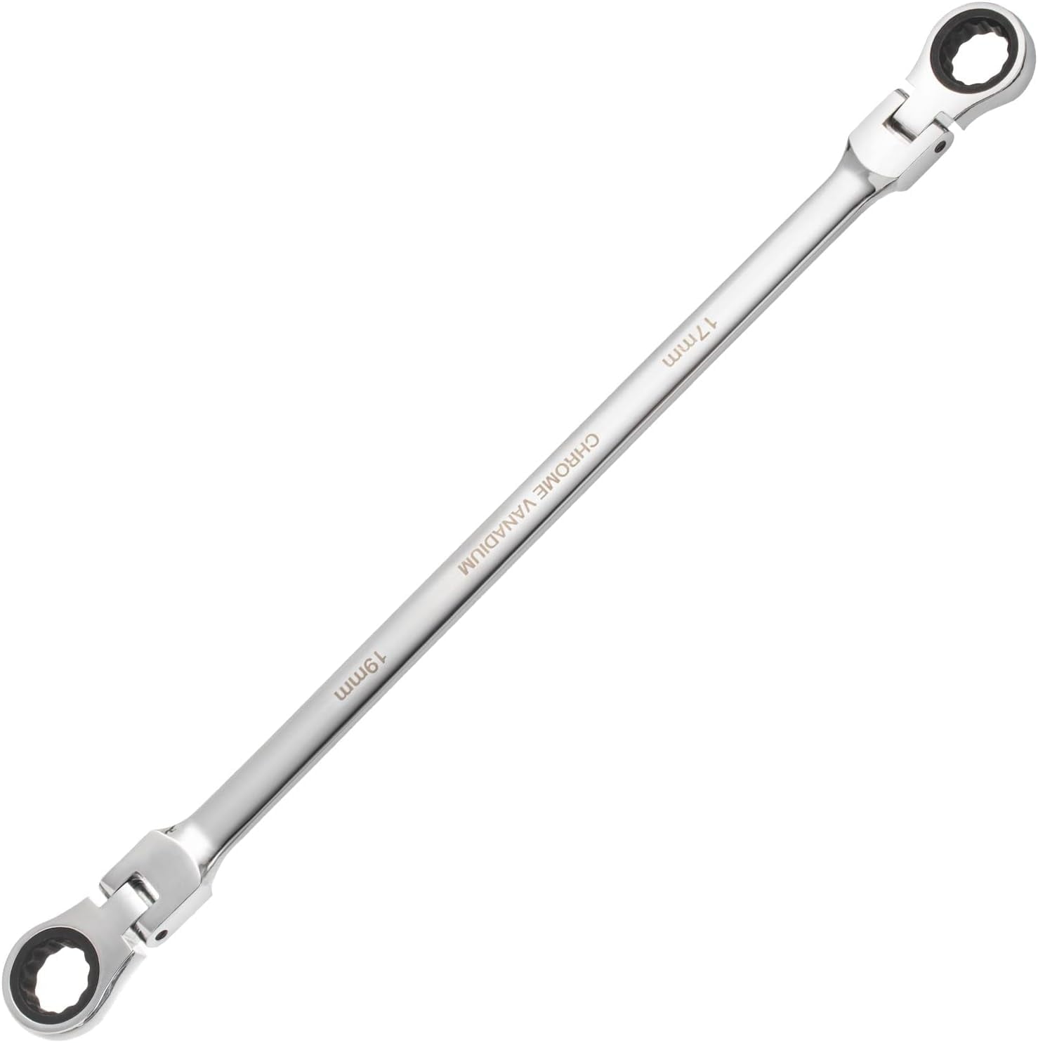 6Pcs Extra Long Flex Head Ratcheting Wrench Set Metric 8-19mm Double Box End Wrench Set Laser Etched Steel Wrenches - Image 2