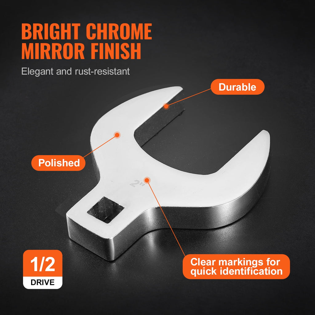 KFFKFF 14-Piece Premium 1/2" Drive Jumbo Crowfoot Wrench Set, 40CR Material with Laser Etched Sizing, Includes Standard SAE Sizes from 1-1/1 - Image 4