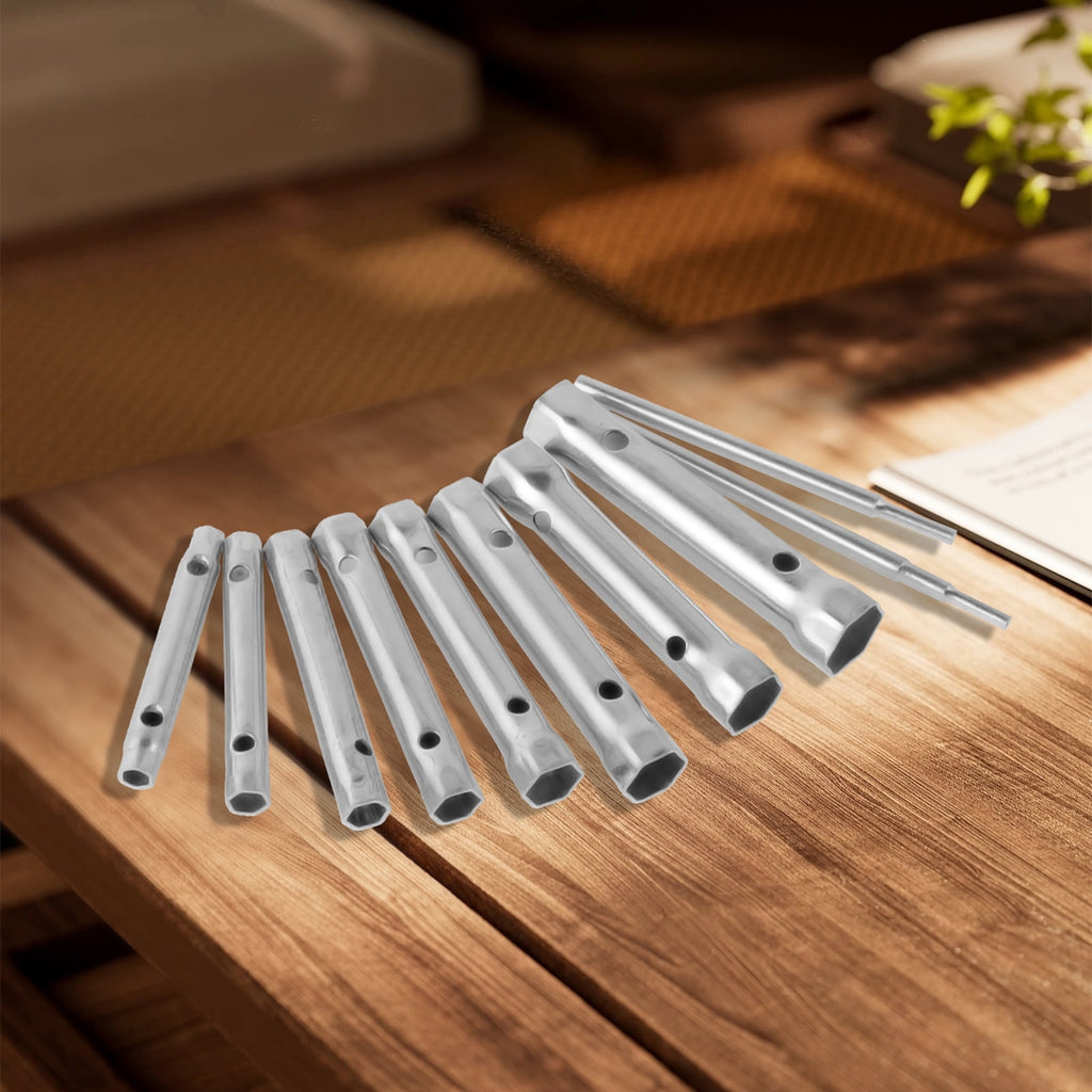 10pcs Shower Valve Socket Wrench Set Remover Carbon Steel Plumber Double-Ended Tubular Spanner Set Extended Spark Ins... - Image 6