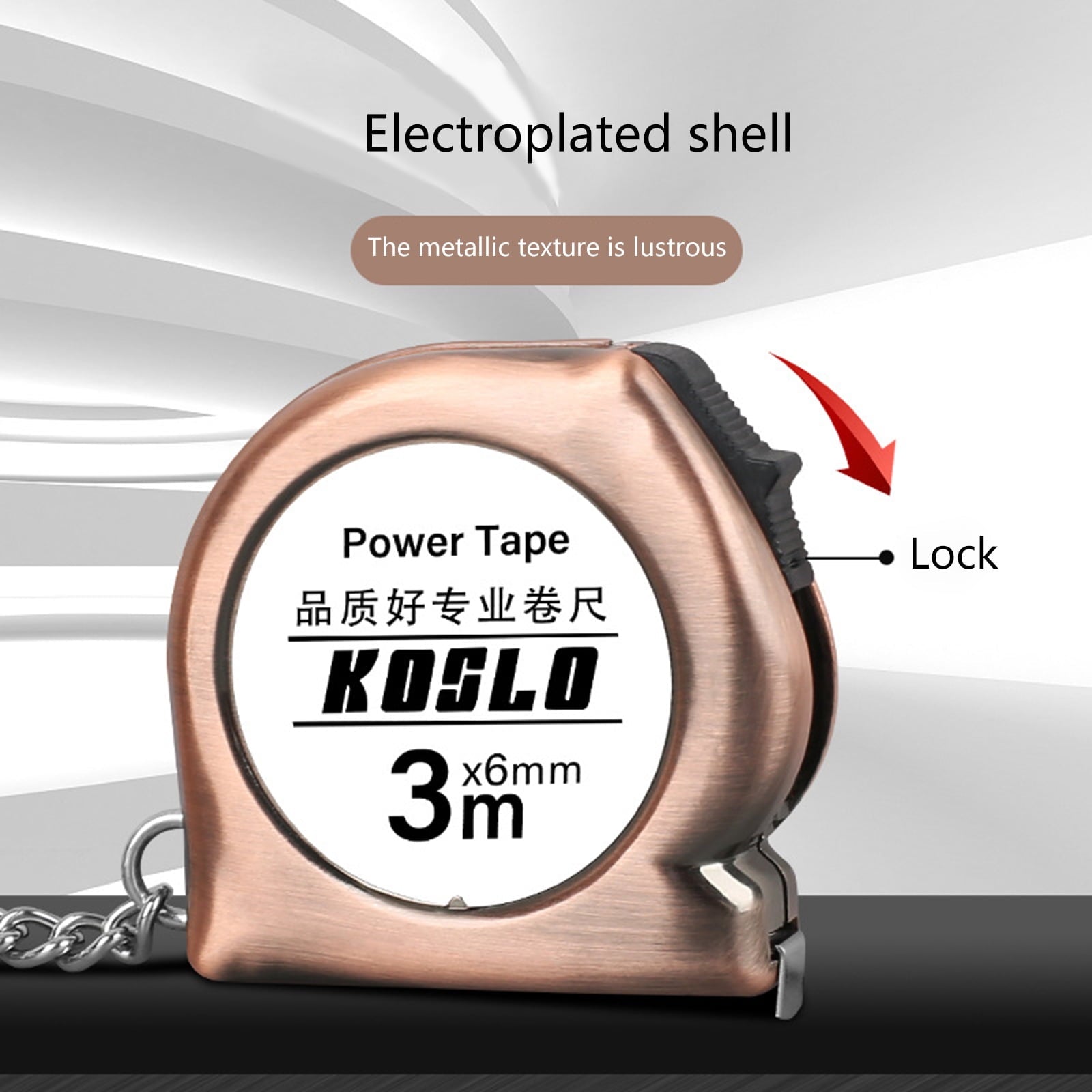 Pocket Sized Retractable Measuring Tape 3Meter Steel Scale Tape Measure Carabiner Mount Lightweight ABS Construction - Image 4