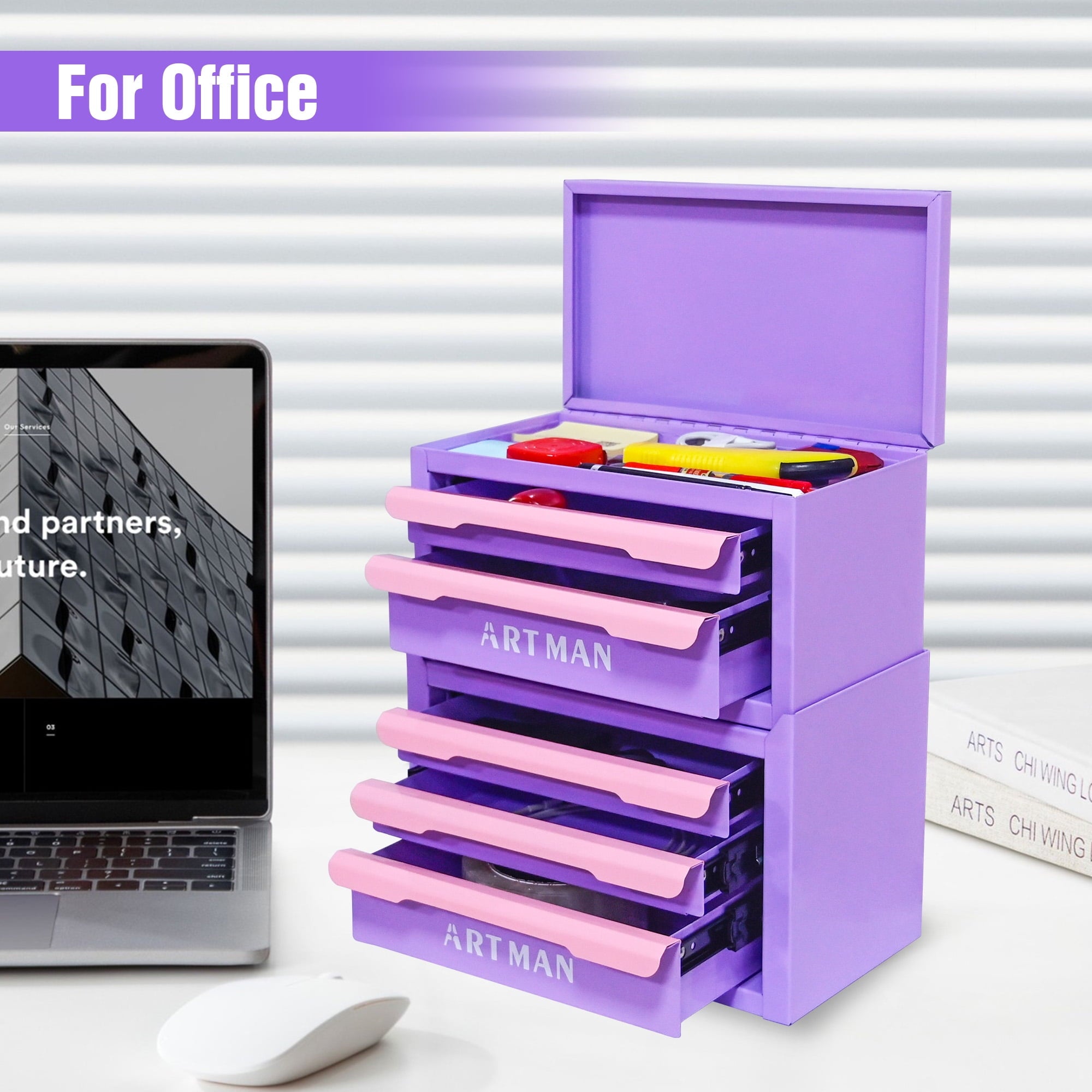 Mini Tool Box with 5 Drawers, Small Tool Storage Cabinet, Makeup Orginaztion, Office Desktop Toolbox, Workstation Too... - Image 5