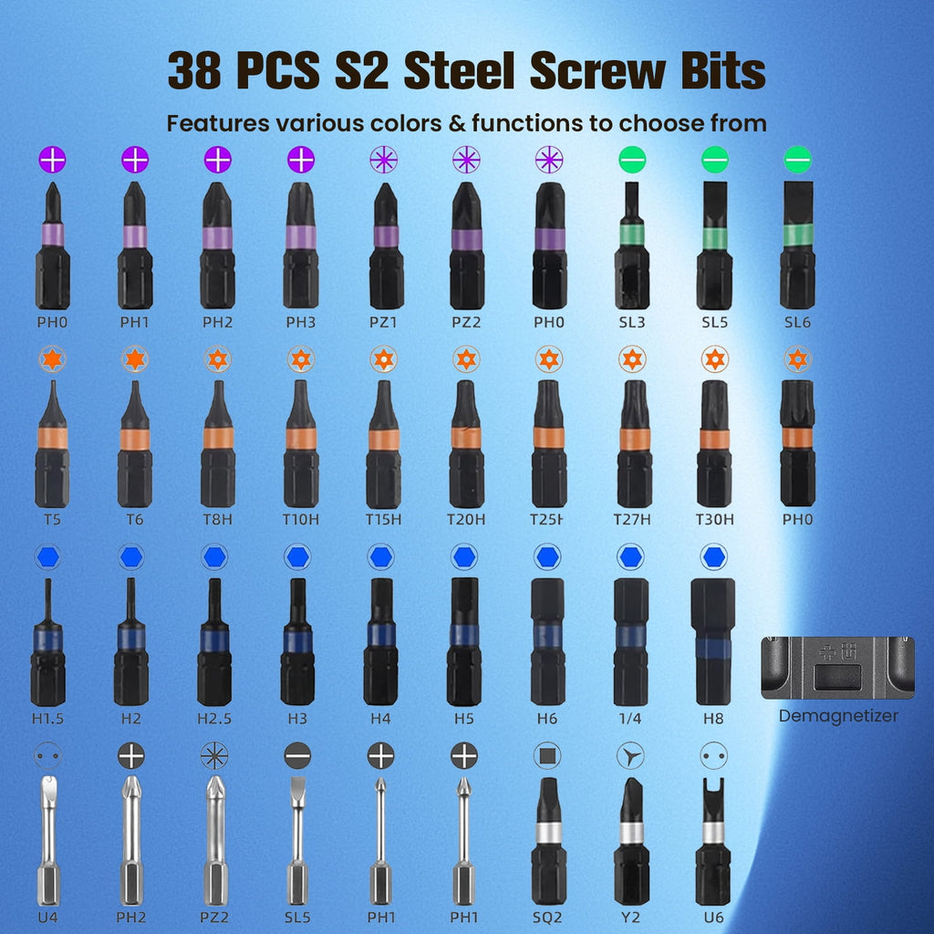 HUANCTOMA 40 In 1 Magnetic Screwdriver Set,Detachable T Handle Ratchet Screwdriver Set for DIY, Electronics,Car,Bicyc... - Image 2