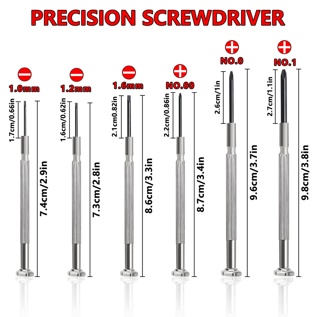 6 Pcs Small Screwdriver Set, Mini Screwdriver Set, Eyeglass Repair Screwdriver with 6 Different Sizes of Flat and Phi... - Image 2