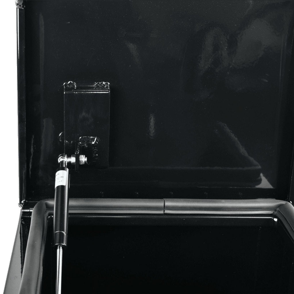 Aluminum Side Mount Semi Truck Tool Box with Saddle Step&Lock 25"x28"x15" Black - Image 4