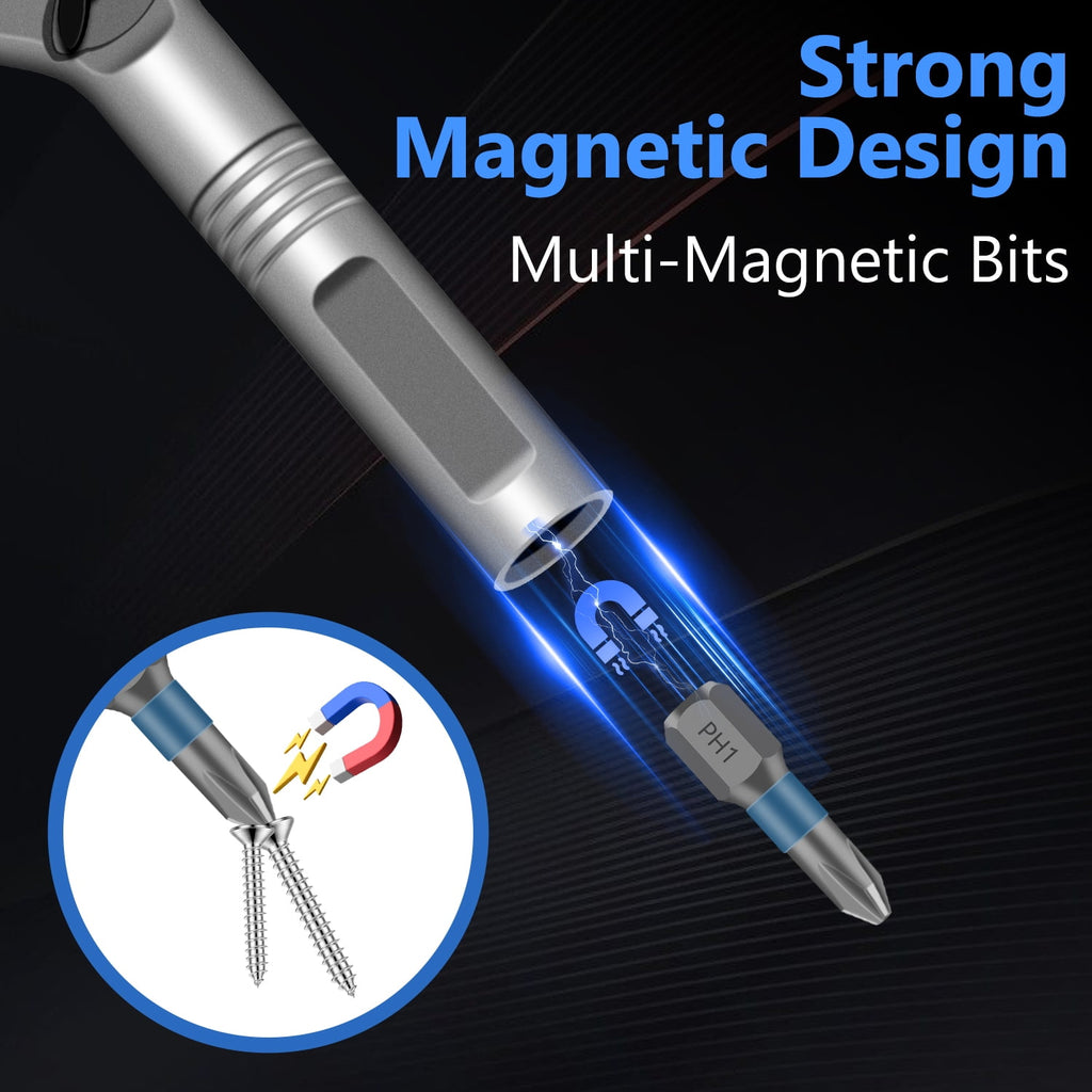24 in 1 Magnetic Screwdriver, Ratchet Screwdriver Set, Multi Bit Drive Set with Detachable Ratchet Handle, Tool Kit f... - Image 3