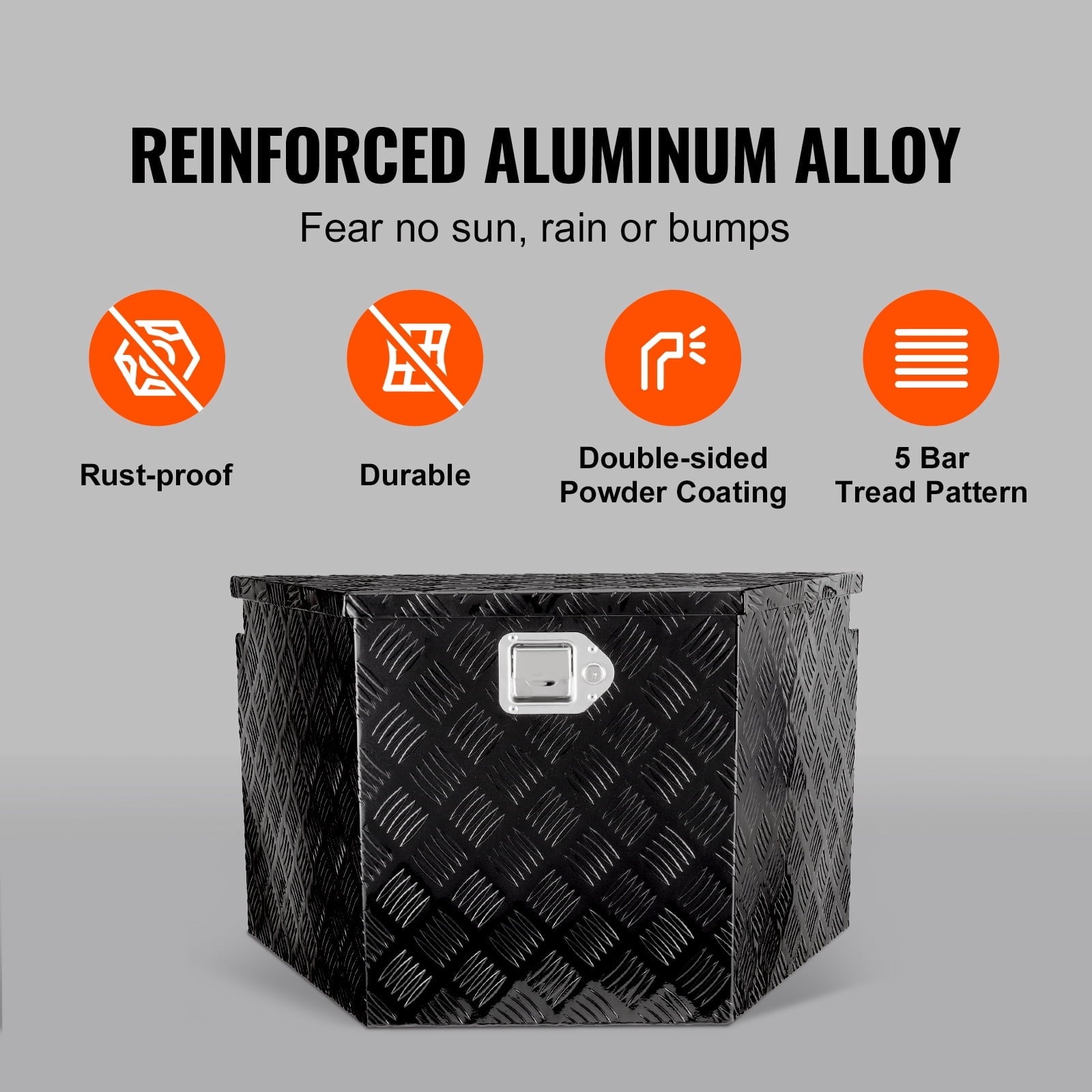 Aluminum Alloy Diamond Plate Trailer Tongue Tool Box, Durable Storage Chest with Lock and Keys, Utility Box for Picku... - Image 2