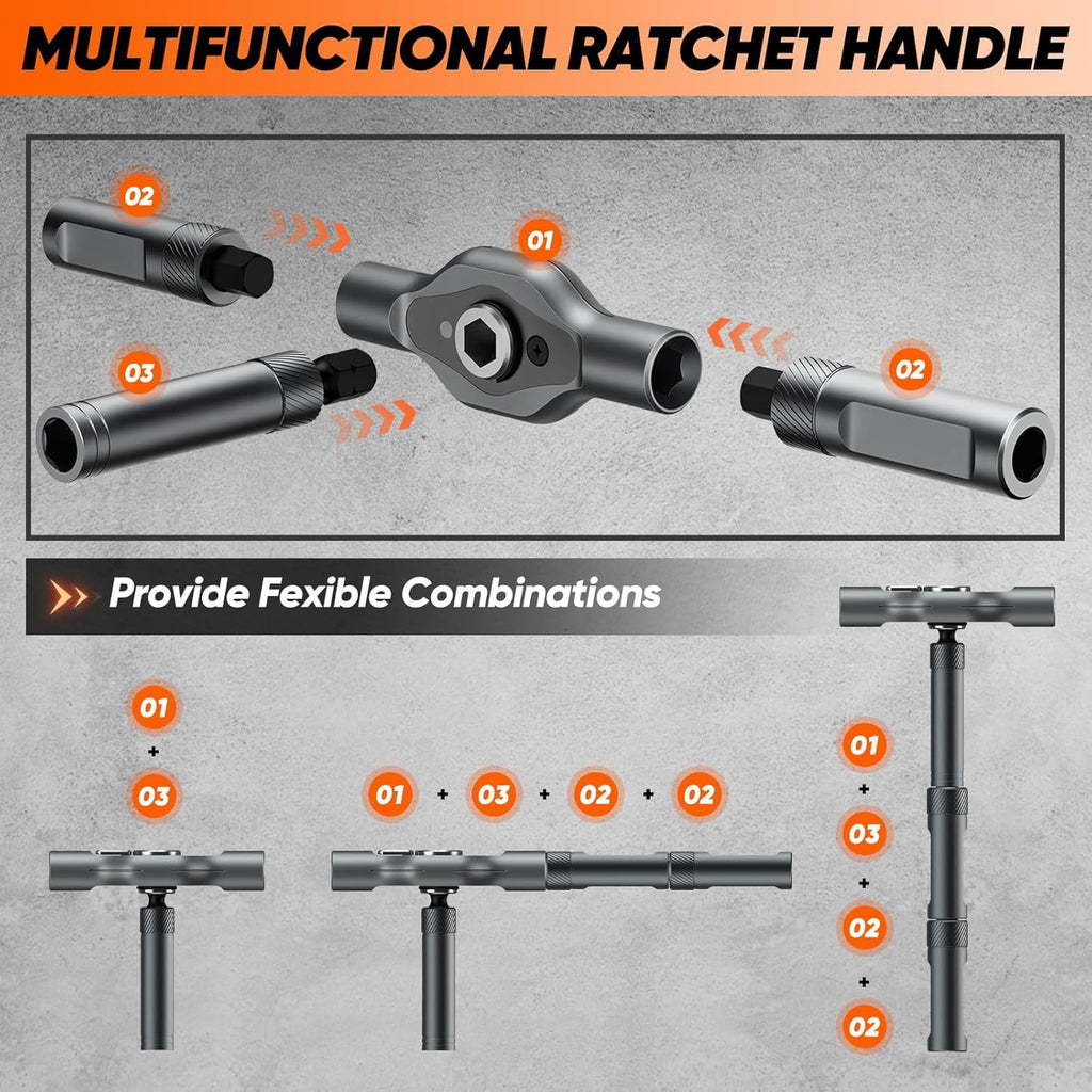 UU&T 42 in 1 Magnetic Screwdriver Set, Multi Bit Ratchet Screwdriver Set with T Handle, Portable Storage Case, DIY Repair Tool Kit for Elect - Image 6