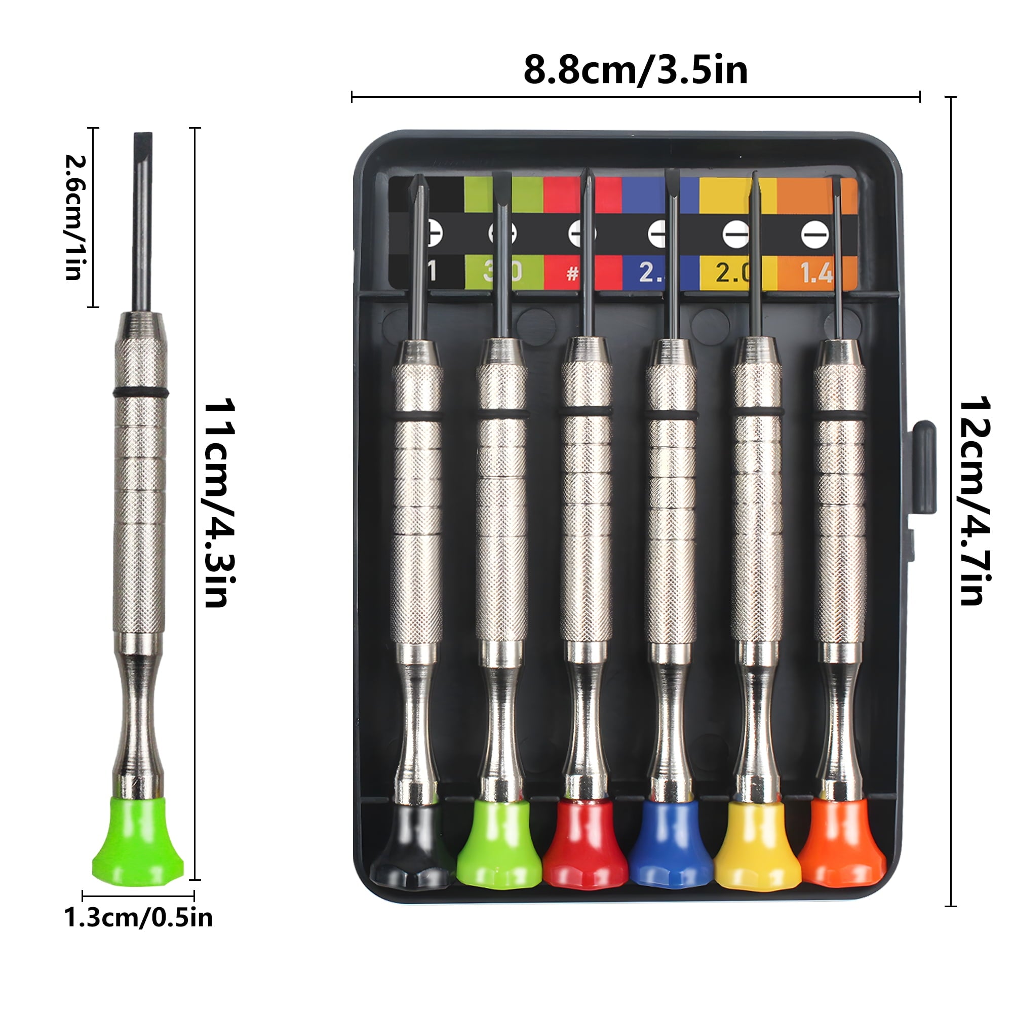 6Pcs Small Screwdriver Set -3pcs Flathead and 3pcs Phillips Micro Head Mini Screwdriver Set Precision CRV Eyeglasses ... - Image 3
