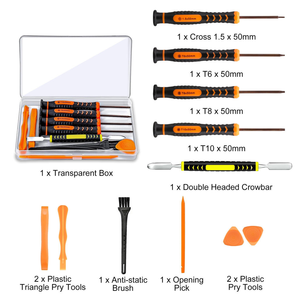 T6 T8 T10 Torx Security Screwdriver Set with Cross 1.5 Magnetic Screwdriver Repair Tool Kit Suitable for Xbox One Xbo... - Image 5