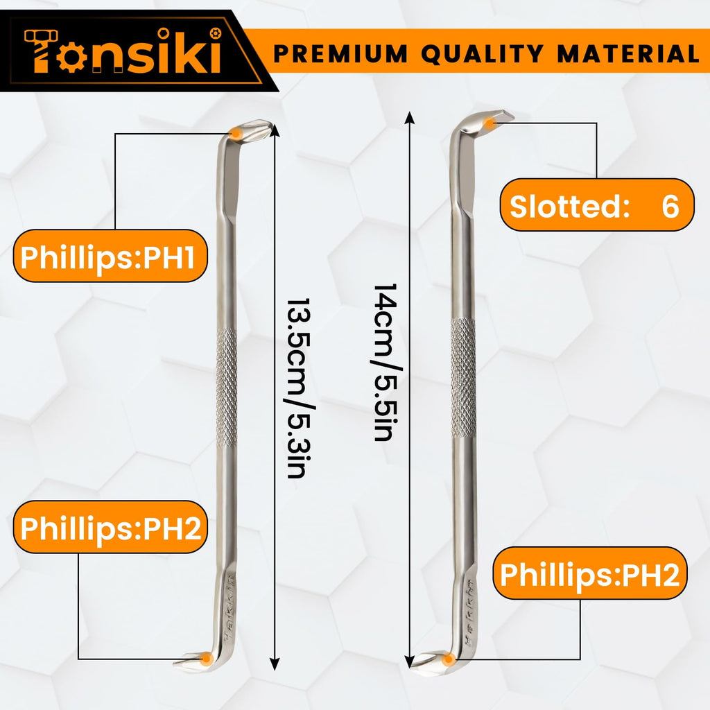2pcs Offset Screwdriver Set, 90 Degree Screwdriver, Z-type Right Angle Screwdriver for Tight Space, Magnetic Philips ... - Image 2