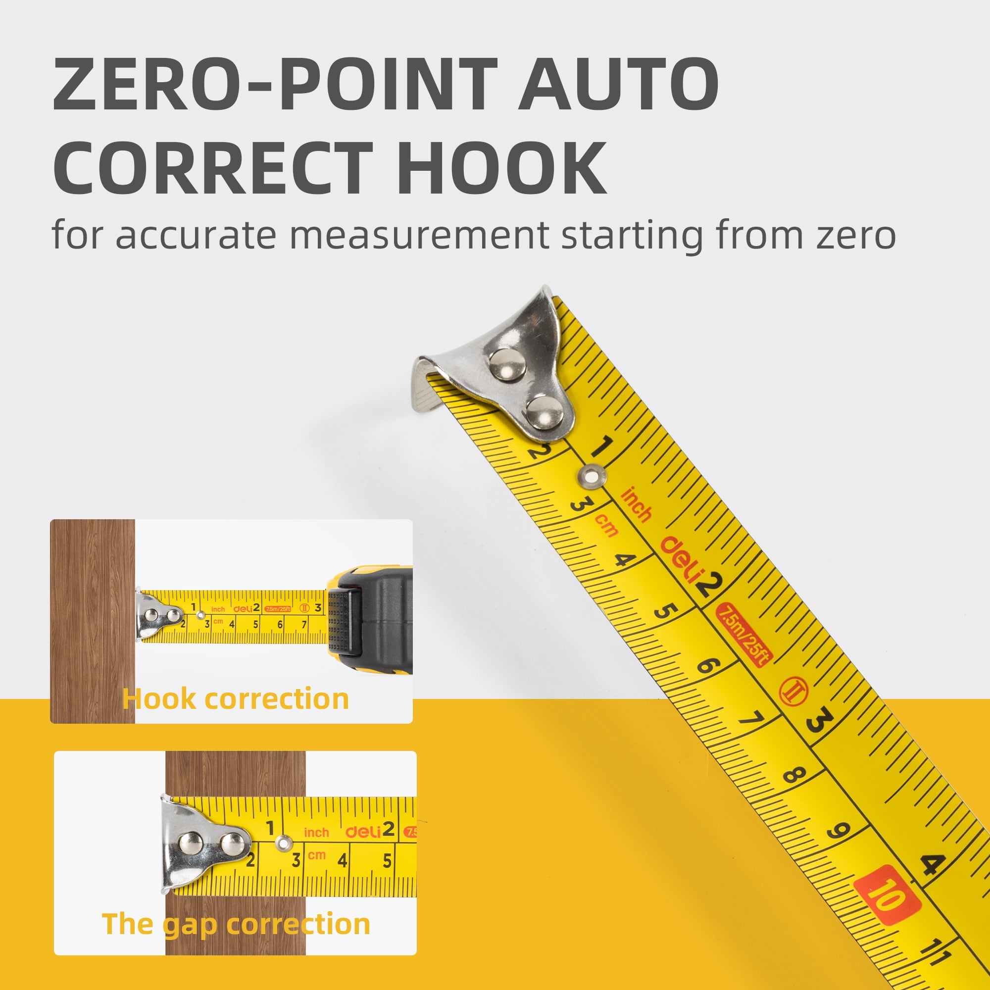 Auto-Lock Steel Tape Measure,Heavy-duty Rubberized Retractable Measuring Tape with Self-Locking, Easy Read Tape Measu... - Image 5