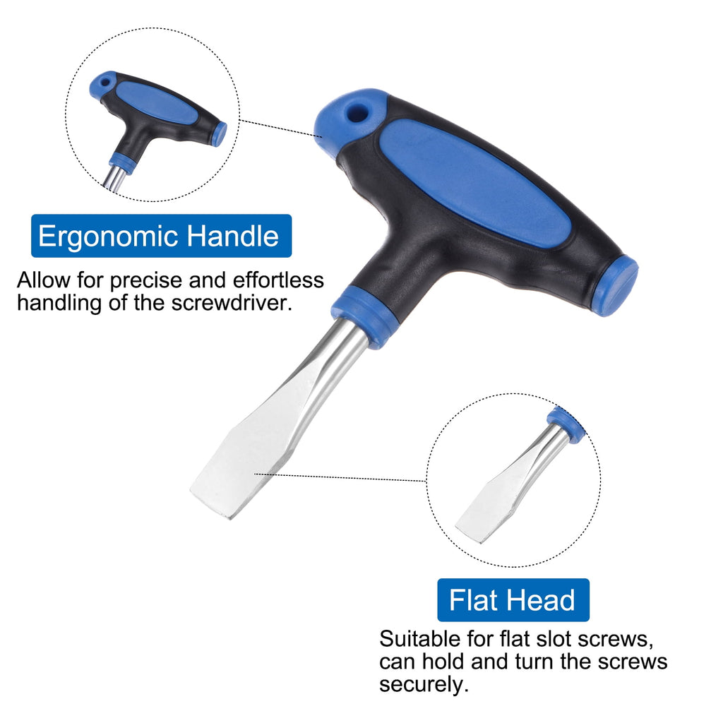 Uxcell T Handle Flat Head Screwdriver 12mm Flat Head Carbon Steel Plastic for Film Sets Quick Release Plate - Image 4