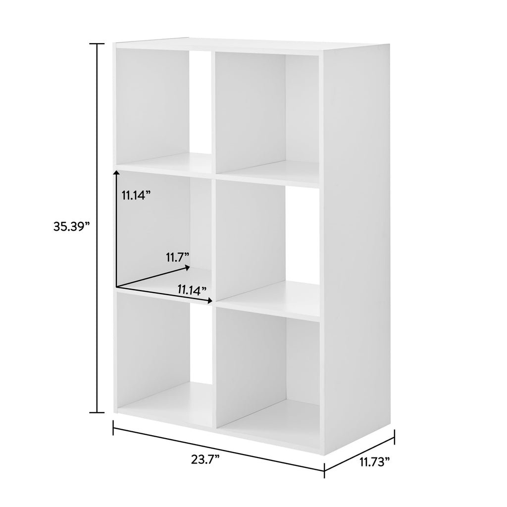 6 Cube Storage Organizer, White Portable for Home