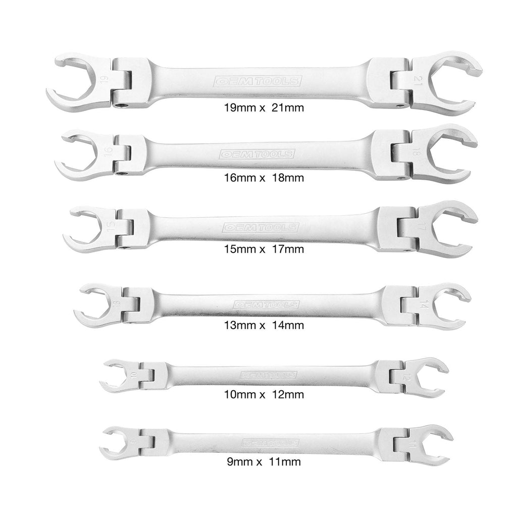 OEMTools 6 Piece Flex Head Flare Nut Wrench Set (Metric) - Image 3