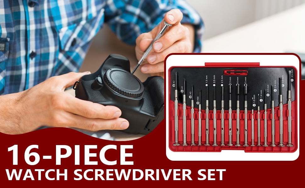 16Pcs Screwdriver Set with Case, Small Precision Screwdriver Kit, Flat head Phillips Hex Socket Head, Suitable for El... - Image 4