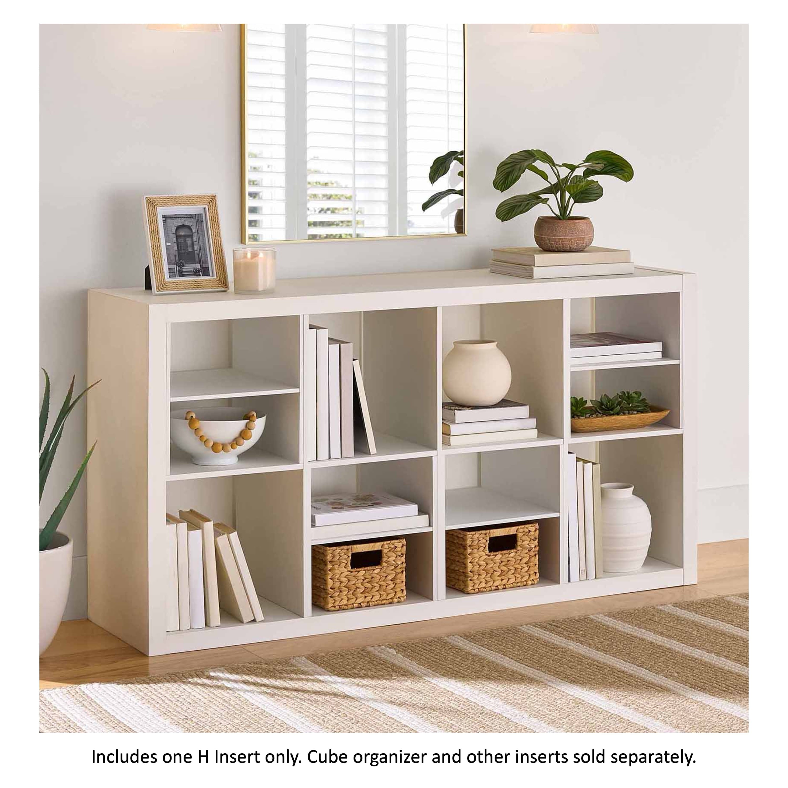 Better Homes &amp; Gardens H Shelf Insert for Cube Organizers, Tobacco Oak