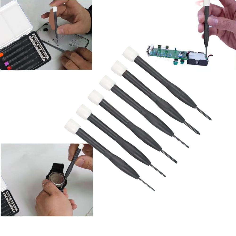 6pcs Mini Flathead and Phillips Micro Precision Head Small Screwdriver Set CRV Eyeglasses Watches Electronics Compute... - Image 6