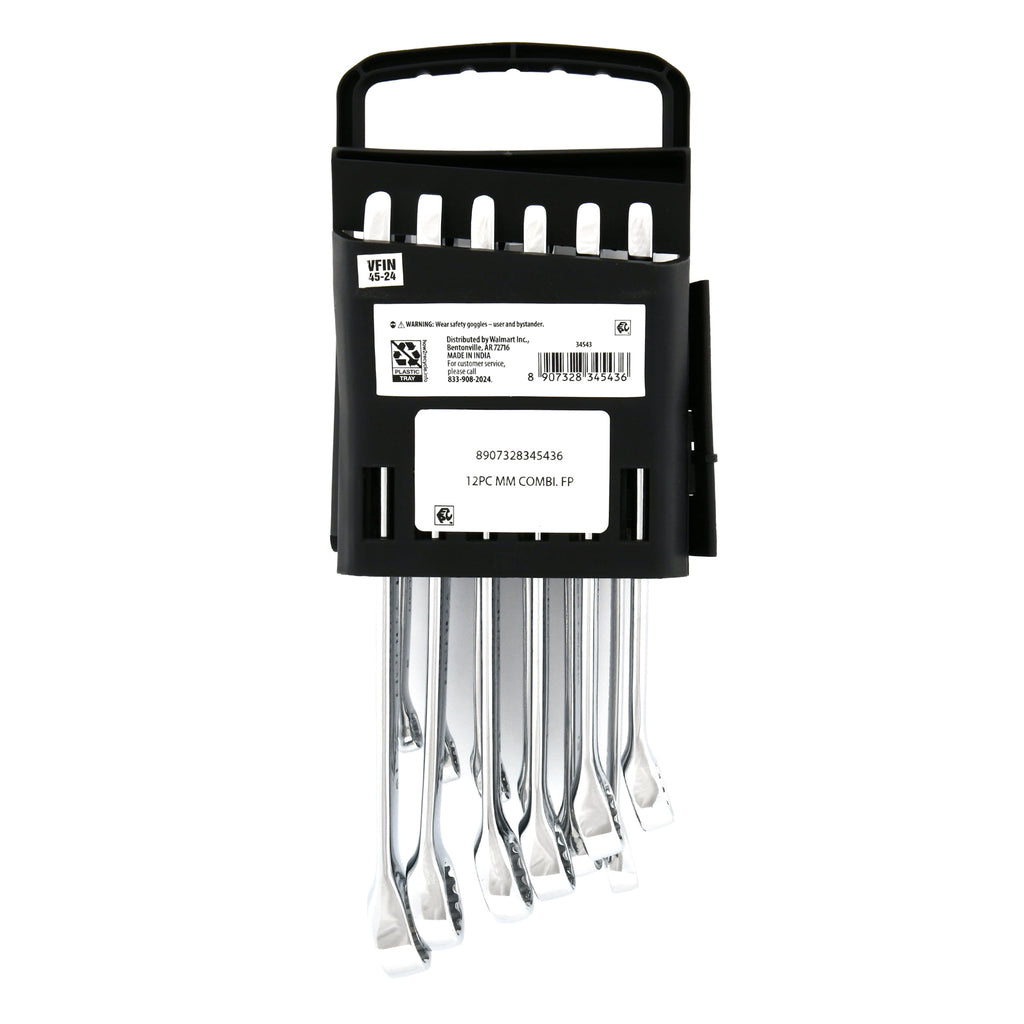 Hyper Tough 12-Piece Metric Combination Wrench Tool Set, Hand Tools - Image 2
