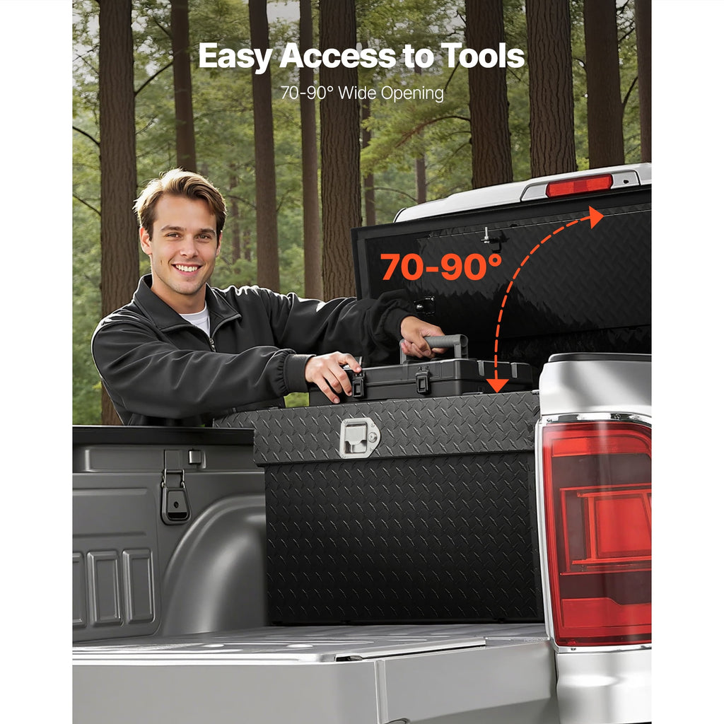 Aluminum Crossover Truck Tool Box, 69x20x18 In, Durable Storage Organizer with Diamond Pattern, Waterproof Lockable T... - Image 4