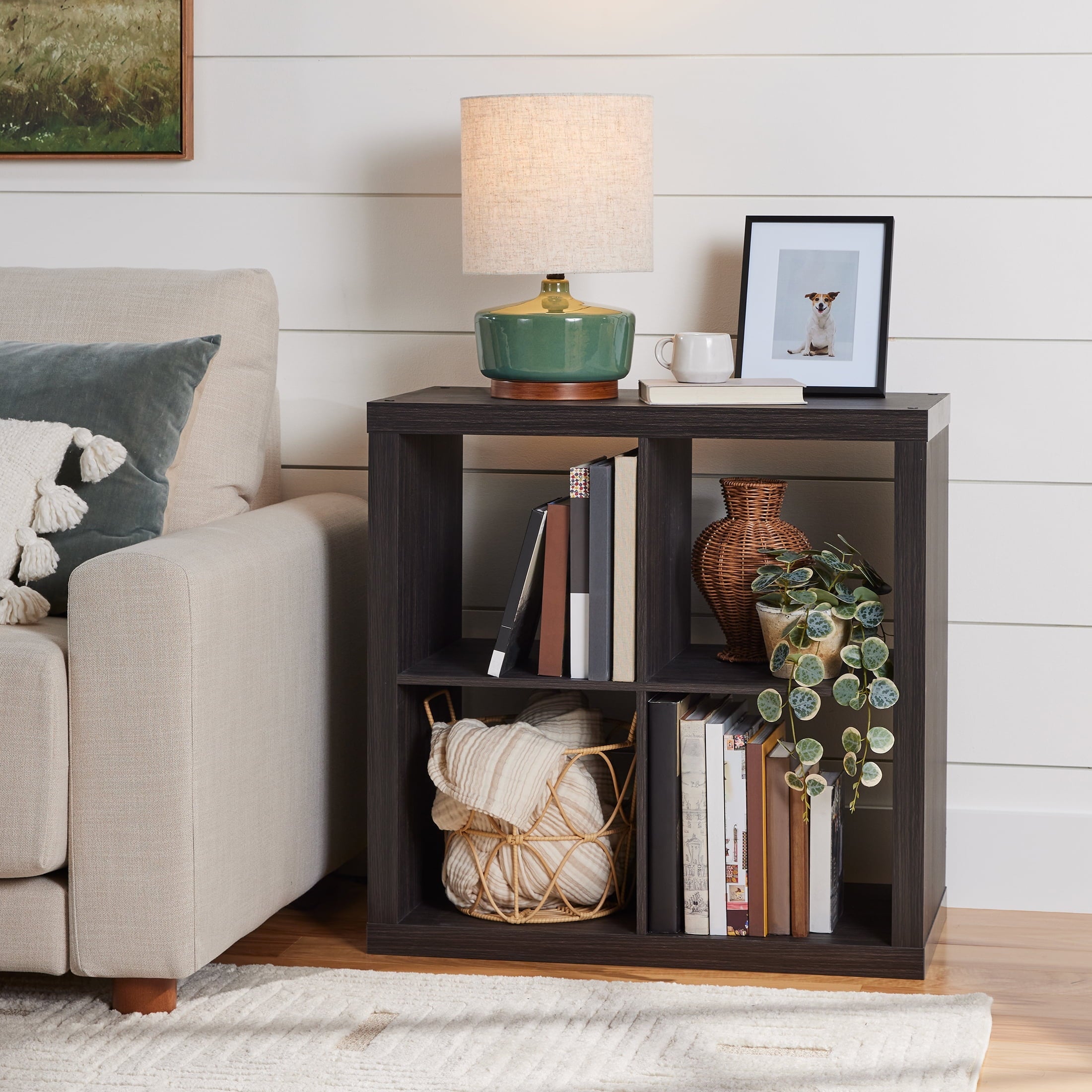 Better Homes &amp; Gardens 4 Cube Storage Organizer, White Texture