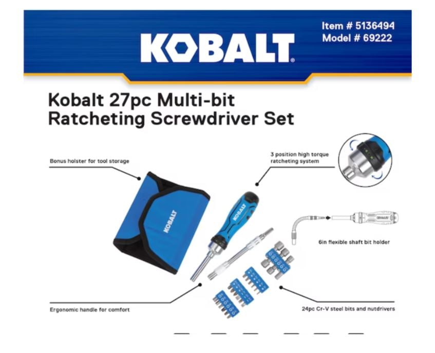 27-Piece Ratcheting Multi-bit Screwdriver Set - Image 5