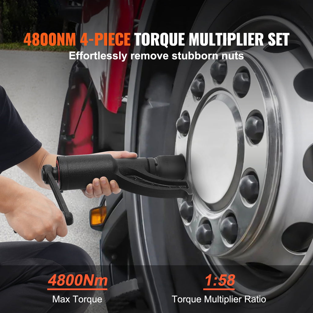 Torque Wrench, 1" Drive Heavy Duty Torque Multiplier Wrench with 4 Sockets (21-41mm), Drive Lug Nut Wrench/Multiplier... - Image 2