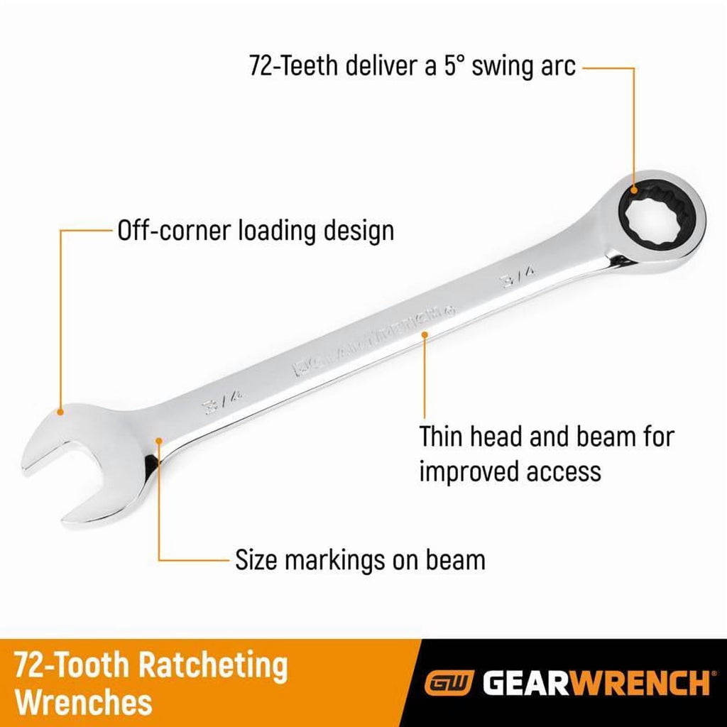 Ratcheting Combination Wrench Set, 20-Pc., SAE and Metric, Model# 35720-06 - Image 3