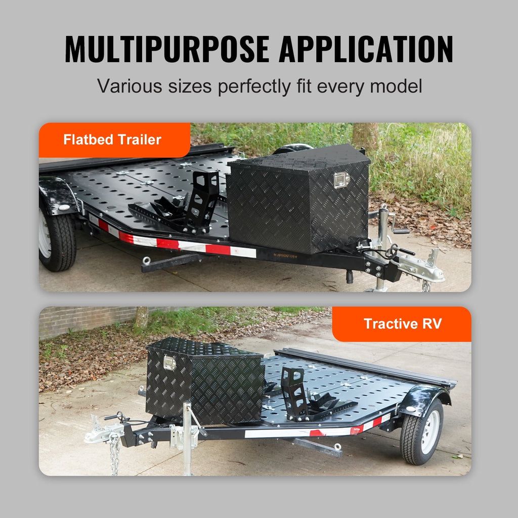 Aluminum Alloy Diamond Plate Trailer Tongue Tool Box, Durable Storage Chest with Lock and Keys, Utility Box for Picku... - Image 6