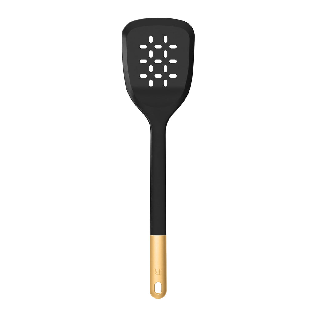 6-Piece Silicone Kitchen Utensil Tool Set with Rotating Rack by Drew Barrymore, Porcini Taupe