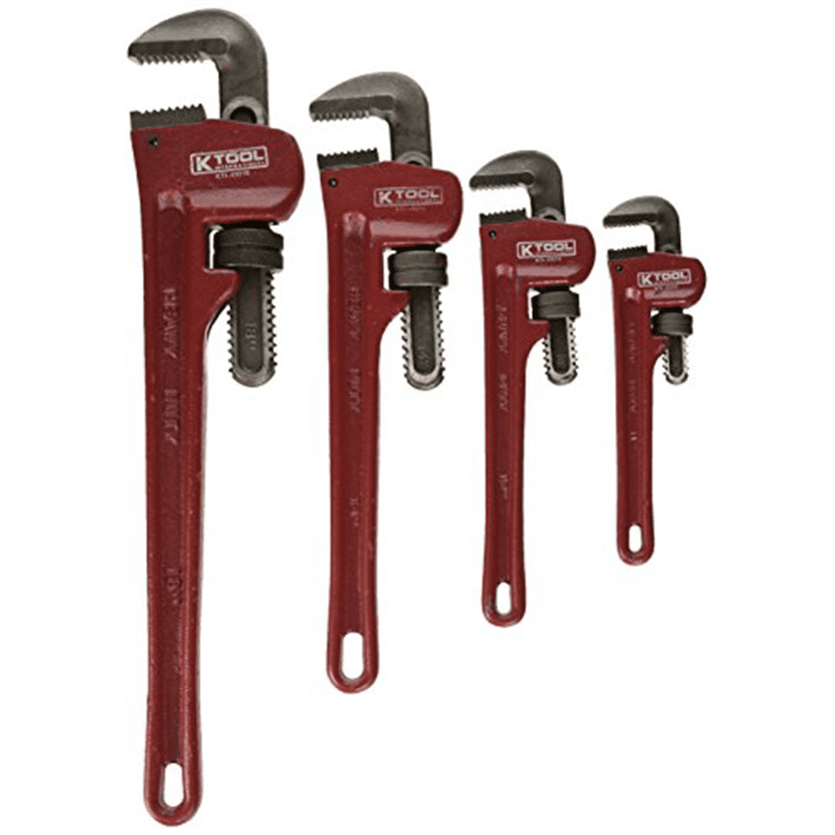 49000 Four Piece Pipe Wrench Set Eight To Eighteen Inch - Image 4