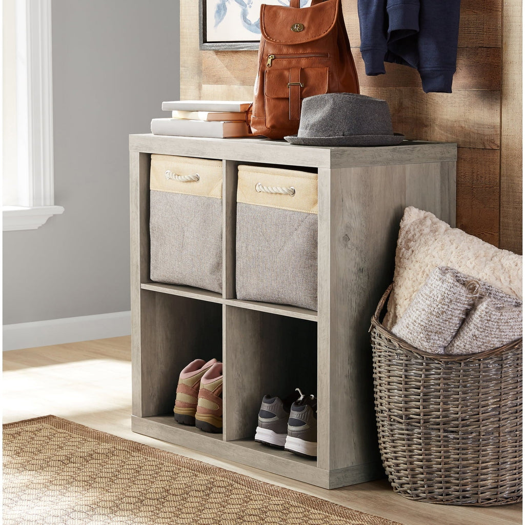 Better Homes &amp; Gardens 4 Cube Storage Organizer, White Texture