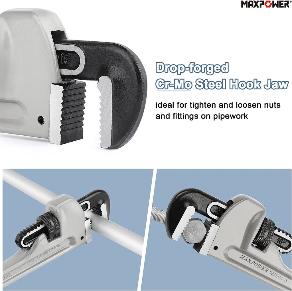 Pipe Wrench Set 10" 14" 18", Aluminum Plumber Wrenches, Straight Plumbing Wrench - Image 3