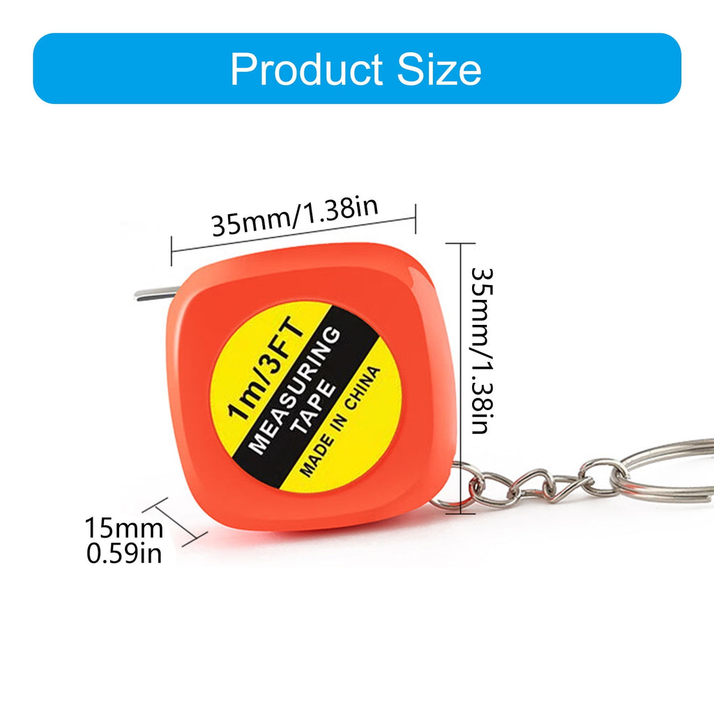 Tape 1m for Body Measurement Portable Small Auto Retractable Shell Flexible Keyring - Image 3