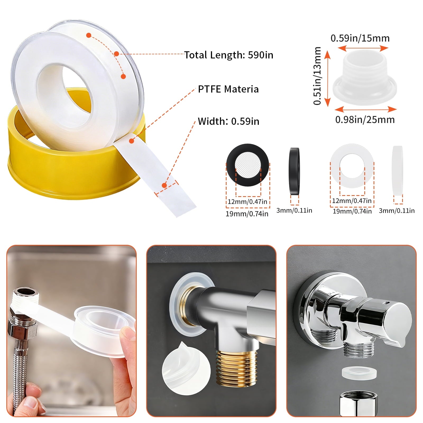 Faucet Removal Tool for Tight Spaces,Adjustable Plumbing Repair Tool and Faucet Set for , Bathroom and Kitchen - Image 4