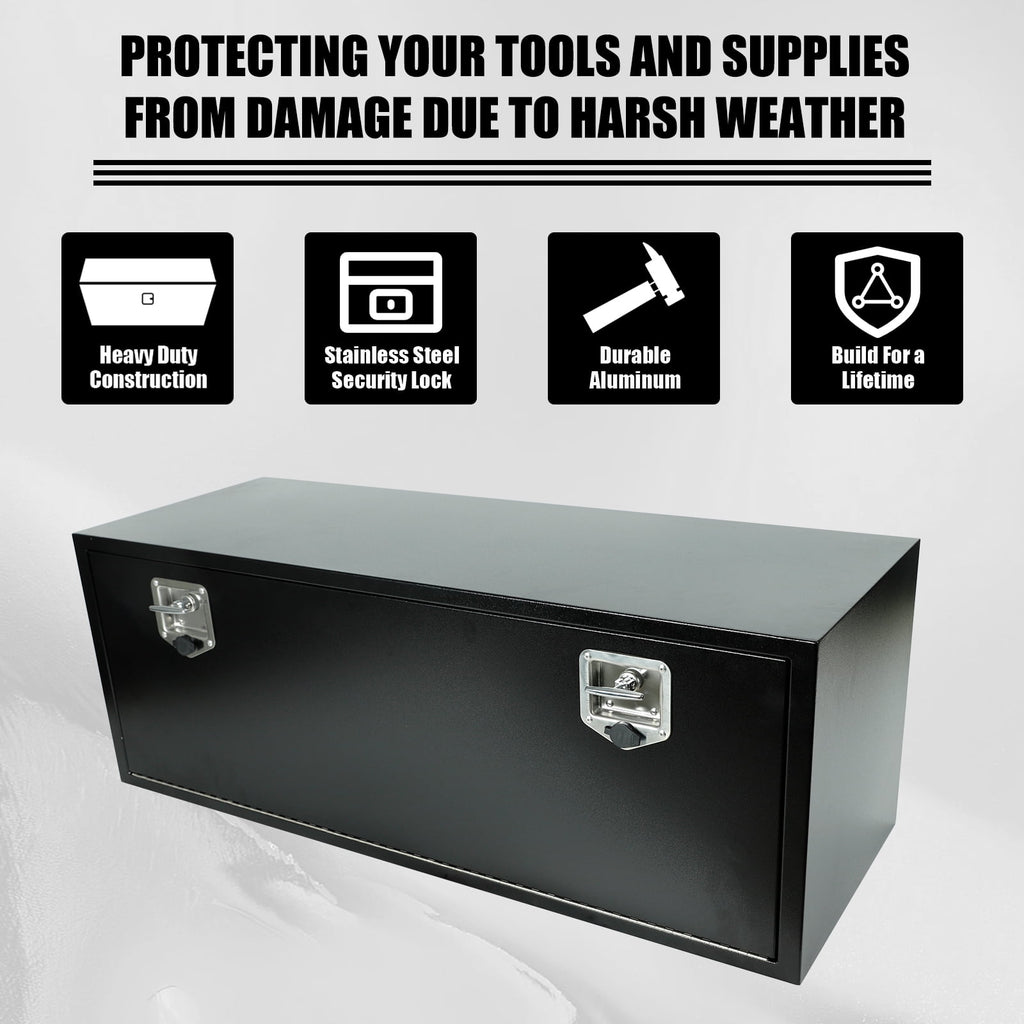 Steel Underbody Truck Tool Box with T-Handle Lock Latch, Truck ToolBox Truck Storage Organizer Tool Box Chest For Org... - Image 5