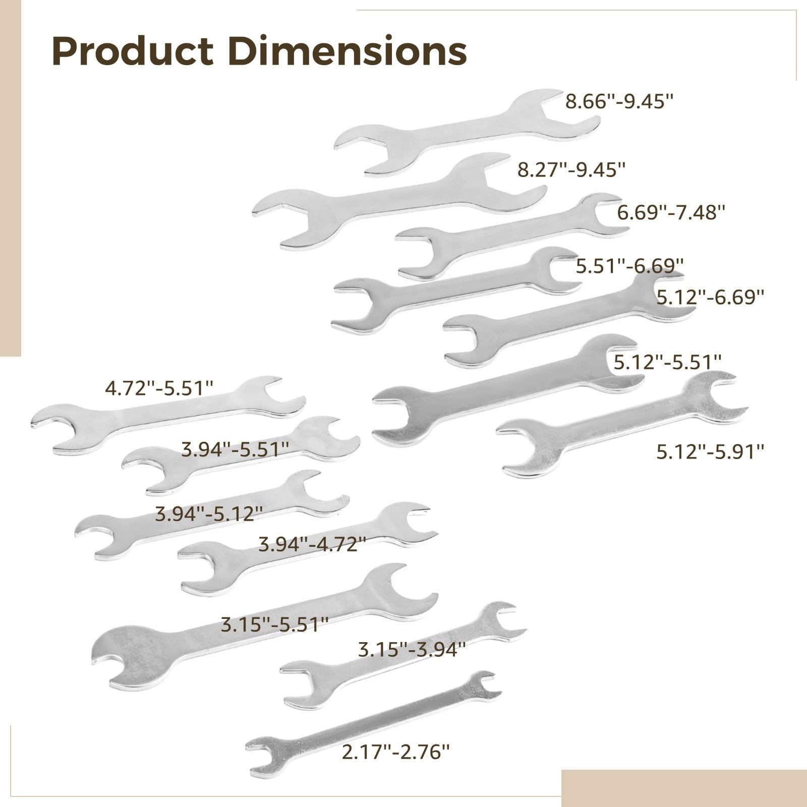 Set, 14-Sizes Bike Set, Dual Head Design, Heavy Duty Steel Made, 1/4" to 1-1/16" 5.5mm to 24mm - Image 4