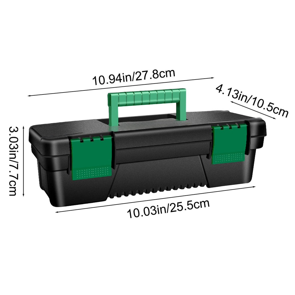 Small Tool Box 10-inch Plastic Tool Boxes With Handle Removable Tray With Double Lock Secured Toolbox For Home - Image 2