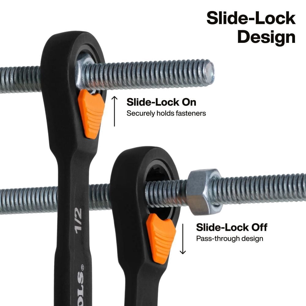 Klein Tools Ratcheting Combination Slide Lock Wrench Set Sae 8 Pieces - Image 3