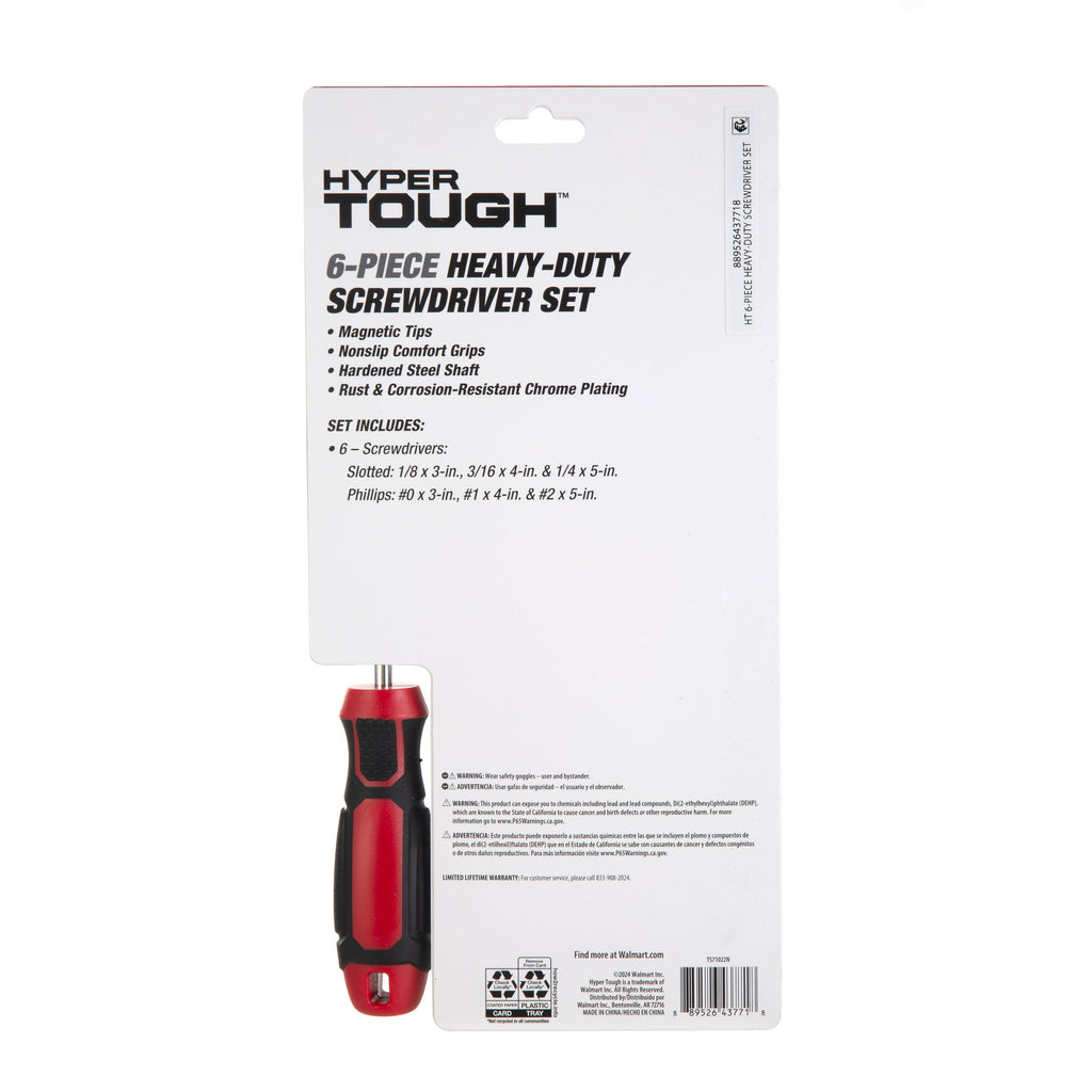 Hyper Tough 6 pc Screwdriver Set - Image 2