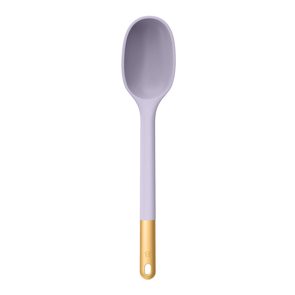 6-Piece Silicone Kitchen Utensil Tool Set with Rotating Rack by Drew Barrymore, Porcini Taupe