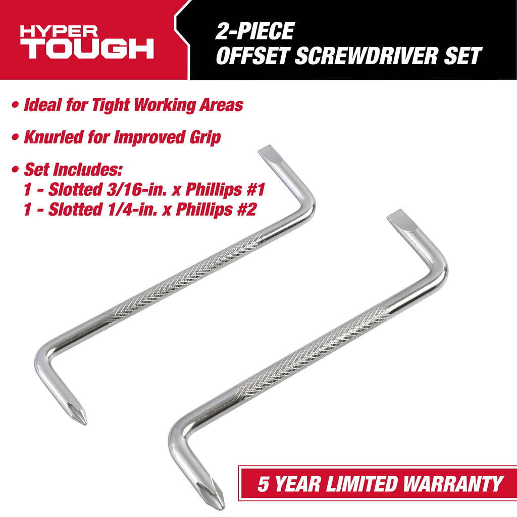 2-Piece Offset Screwdrivers with Phillips and Slotted - Image 2