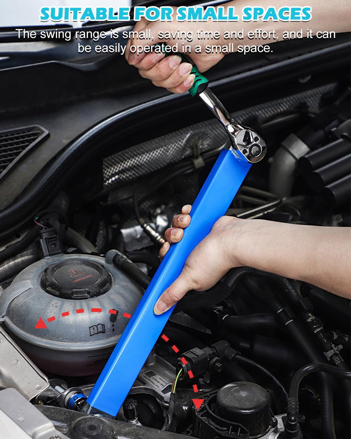 15 Inch Impact Ready Extender Set with 1/2", 1/4" and 3/8" Square Drive Adapters, Zero Degree Ratchet Tool for Tight ... - Image 3