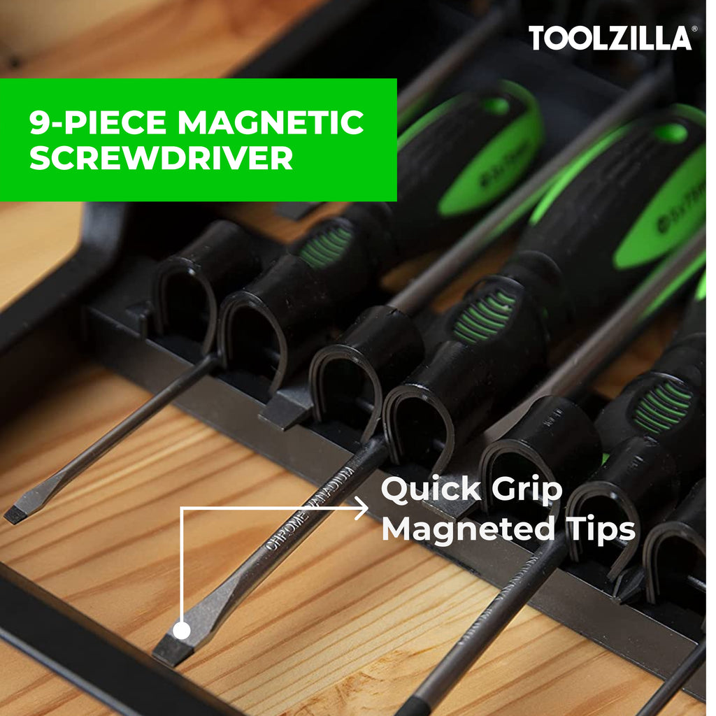 9 Piece Magnetic Screwdriver Set with Flathead Screwdrivers - Essential Tools for DIY Enthusiasts - Image 5