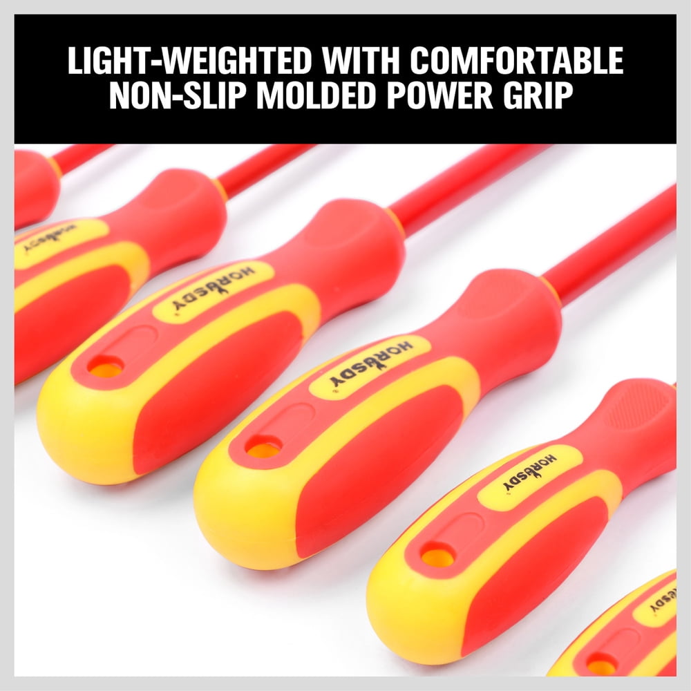 6pc Electrician's Insulated Magnetic Electrical Hand Screwdriver Tool Set Slotted Phillips New - Image 5