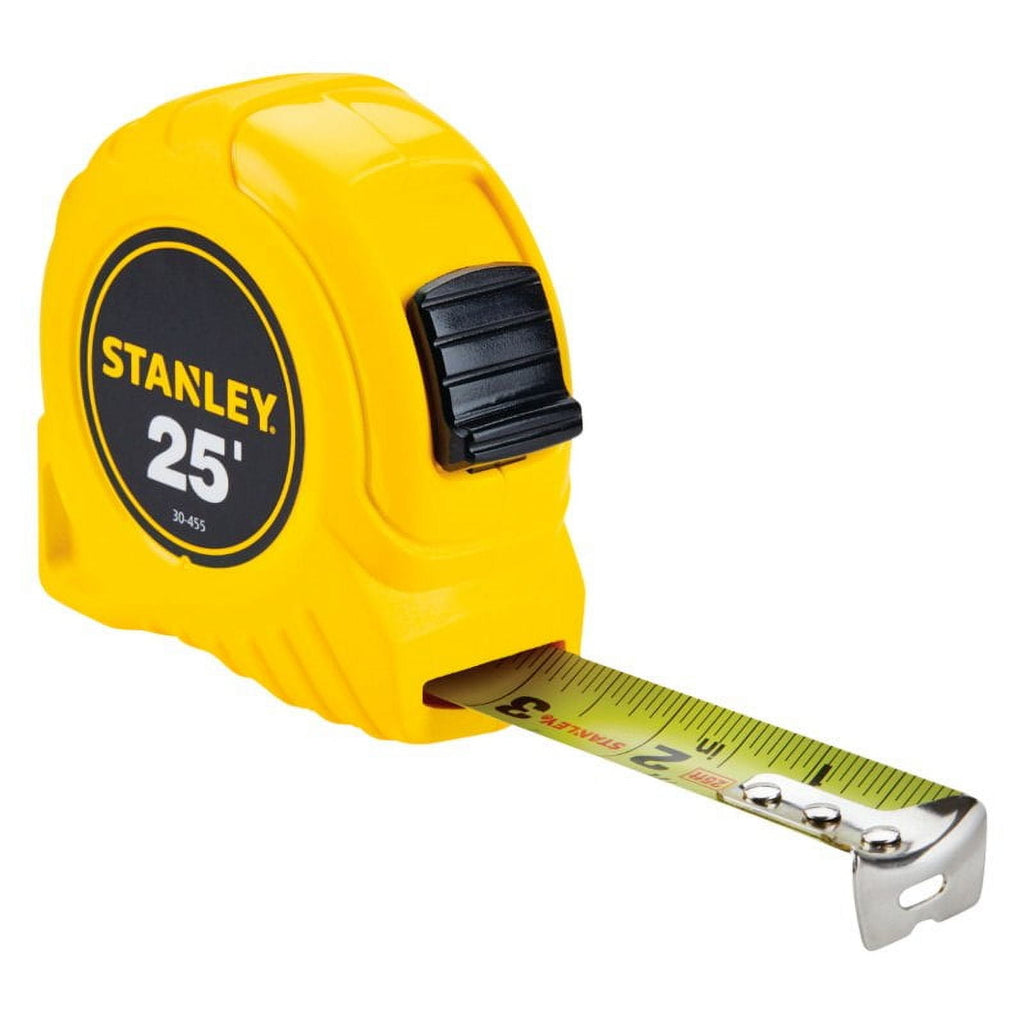 Stanley Power Return Tape Measure, Plastic Case, 1" x 25ft, Yellow - Image 3