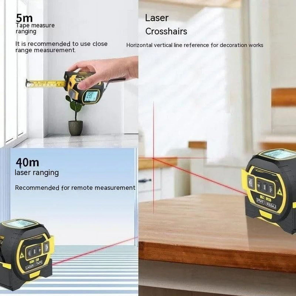 3-in-1 Infrared Laser Tape Measuring,Digital Tape Measure with Laser,Laser Rangefinder with LED Display,Laser Measuri... - Image 4