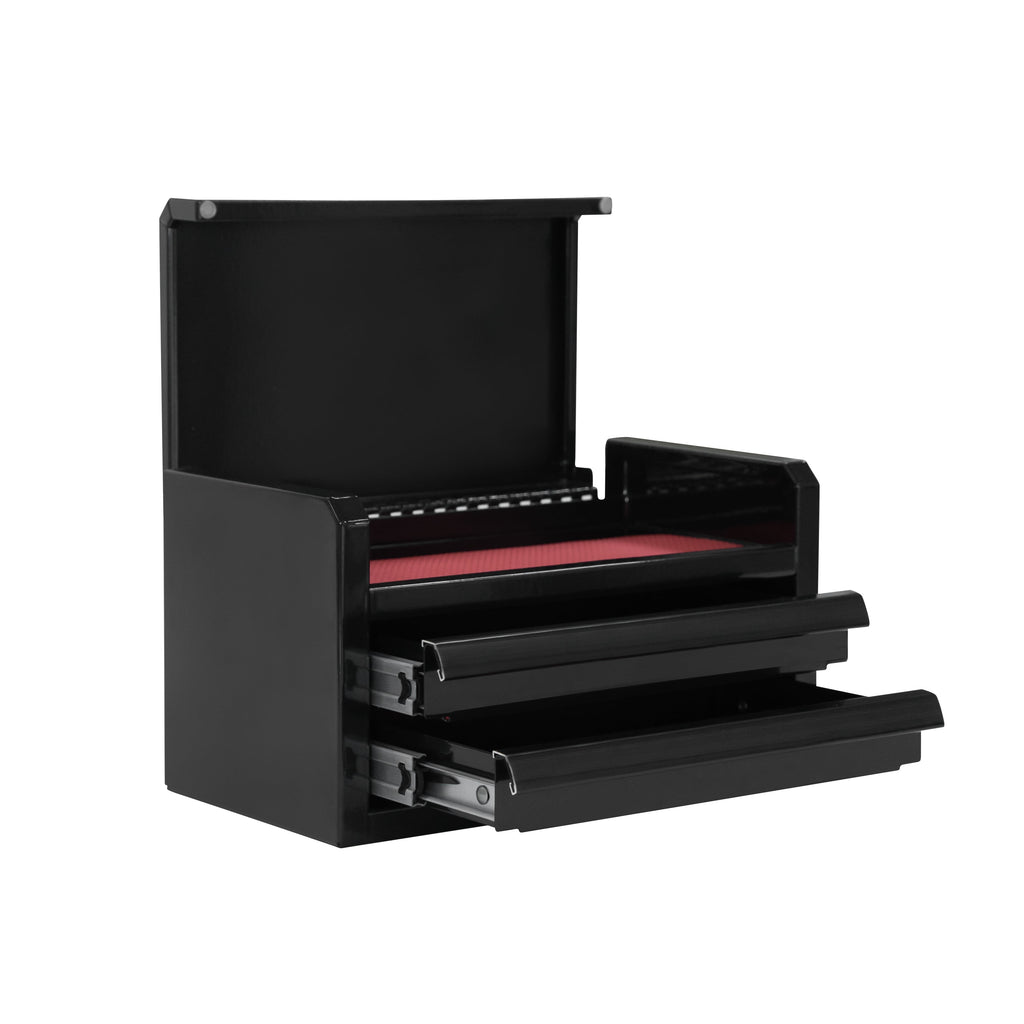 Mini 10-Inch 2-Drawer Steel Toolbox – Black - Image 2
