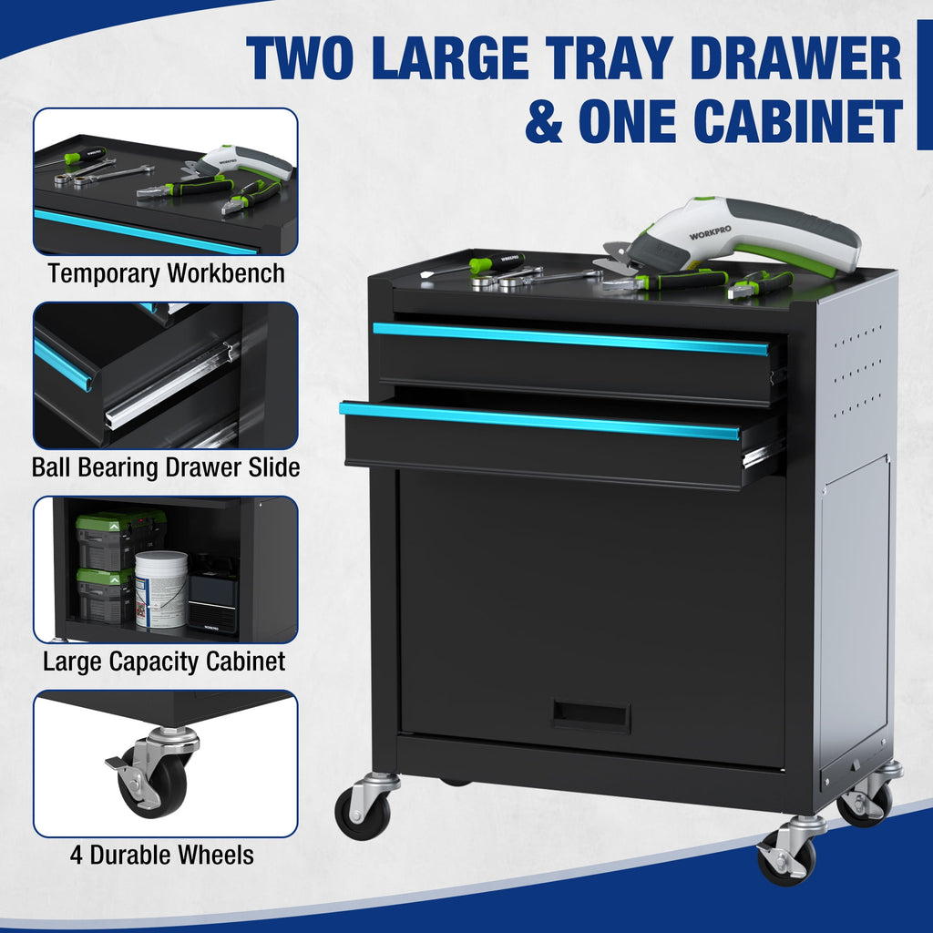 24.5 inch 5-Drawer Rolling Tool Chest, Sliding Metal Drawer Rolling Tool Storage Cabinet, Removable Toolbox Organizer... - Image 4