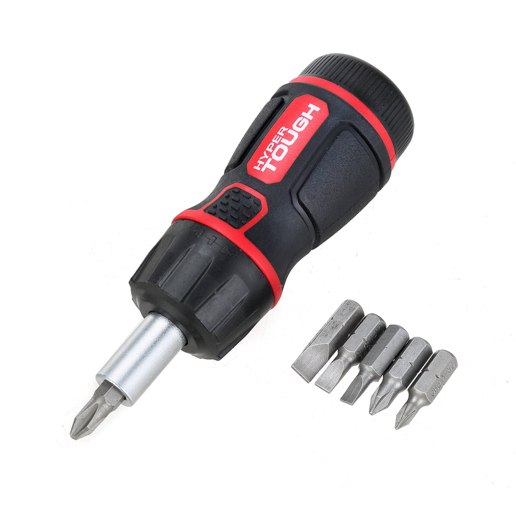 Hyper Tough 7 Piece Stubby Ratcheting Screwdriver Bit Set - Image 4